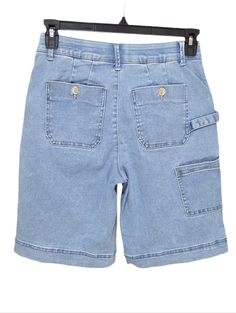 Democracy Carpenter Bermuda Denim Shorts Sailor Pockets Skyrise Ab Solution 4 - Picture 2 of 10